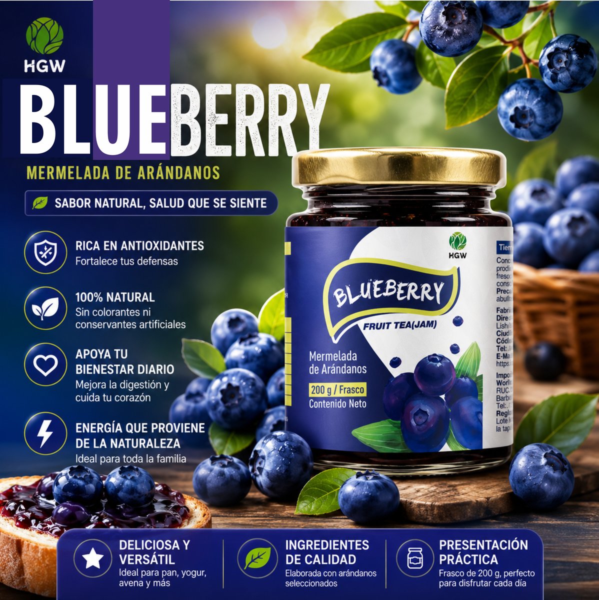 HGW Blueberry Mermelada